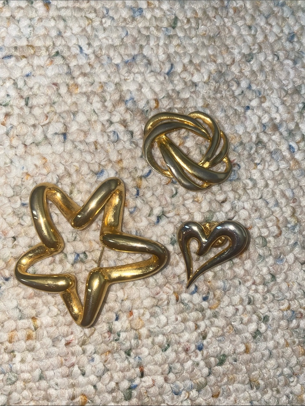 Gold trio Brooch Pins